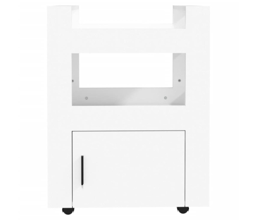 Carrito de cocina madera contrachapada blanco 60x45x80 cm