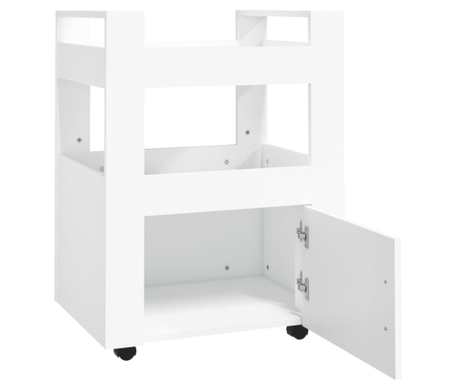 Carrito de cocina madera contrachapada blanco 60x45x80 cm