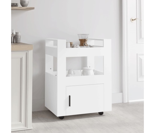 Carrito de cocina madera contrachapada blanco 60x45x80 cm