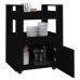 Carrito de cocina madera contrachapada negro 60x45x80 cm