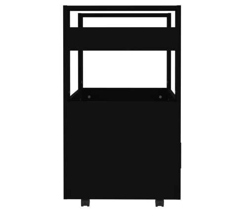 Carrito de cocina madera contrachapada negro 60x45x80 cm