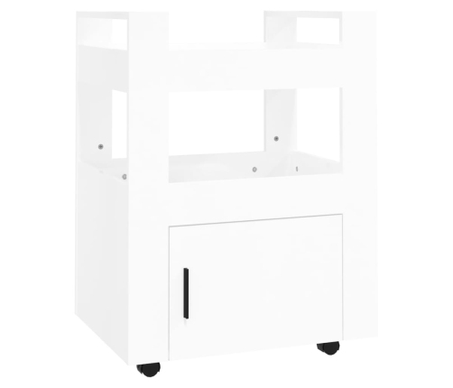 Carrito de cocina madera contrachapada blanco brillo 60x45x80cm