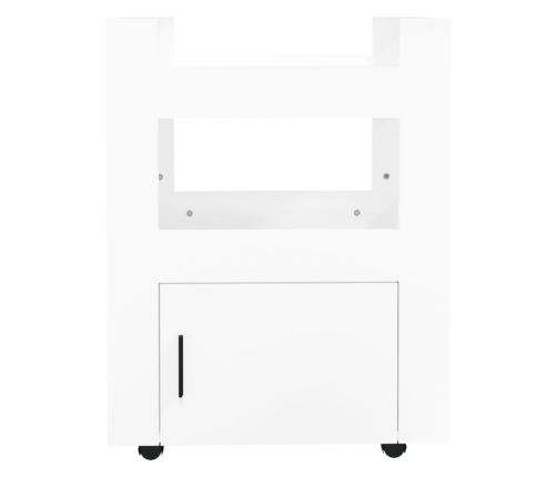 Carrito de cocina madera contrachapada blanco brillo 60x45x80cm