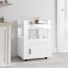 Carrito de cocina madera contrachapada blanco brillo 60x45x80cm