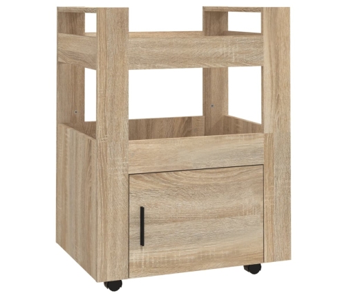 Carrito de cocina madera contrachapada color roble 60x45x80 cm