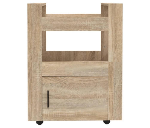 Carrito de cocina madera contrachapada color roble 60x45x80 cm