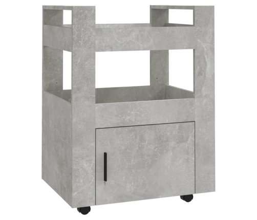 Carrito de cocina madera contrachapada gris hormigón 60x45x80cm