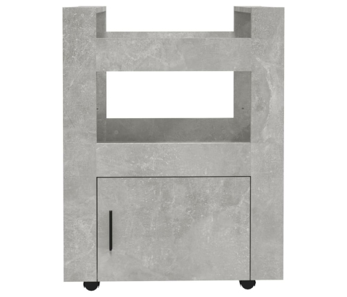 Carrito de cocina madera contrachapada gris hormigón 60x45x80cm