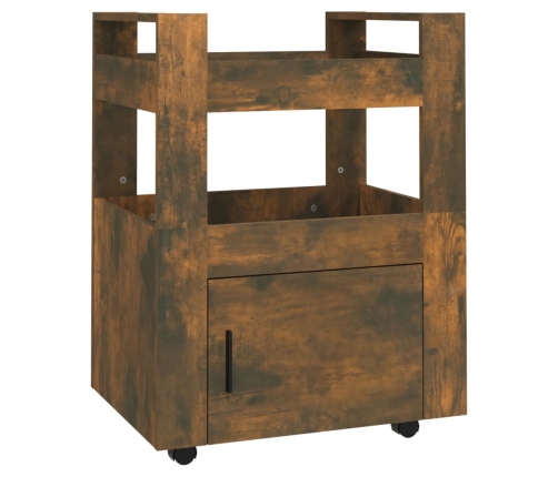 Carrito de cocina madera contrachapada roble ahumado 60x45x80cm