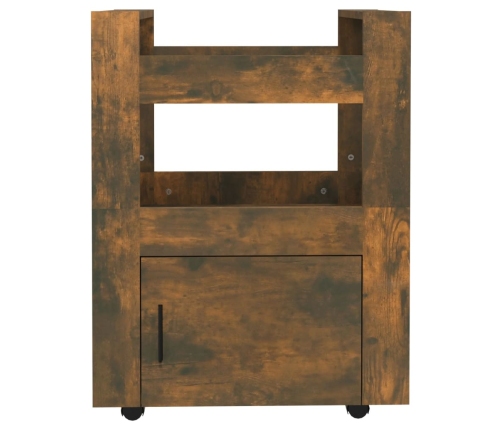 Carrito de cocina madera contrachapada roble ahumado 60x45x80cm