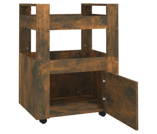 Carrito de cocina madera contrachapada roble ahumado 60x45x80cm