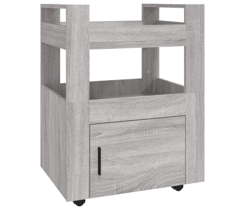 Carrito de cocina madera contrachapada gris Sonoma 60x45x80 cm