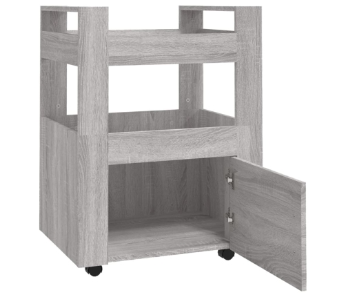 Carrito de cocina madera contrachapada gris Sonoma 60x45x80 cm