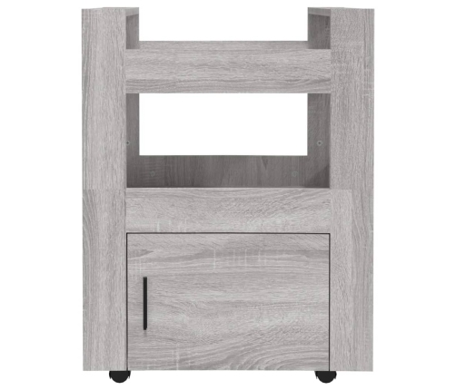 Carrito de cocina madera contrachapada gris Sonoma 60x45x80 cm