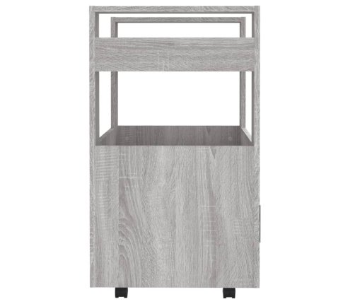 Carrito de cocina madera contrachapada gris Sonoma 60x45x80 cm