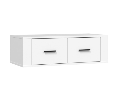 Mueble de TV colgante madera contrachapada blanco 80x36x25 cm