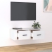 Mueble de TV colgante madera contrachapada blanco 80x36x25 cm