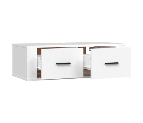 Mueble de TV colgante madera contrachapada blanco 80x36x25 cm