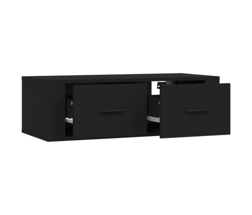 vidaXL Mueble de TV colgante madera contrachapada negro 80x36x25 cm