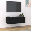 vidaXL Mueble de TV colgante madera contrachapada negro 80x36x25 cm