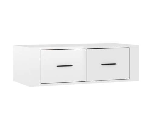 Mueble de TV colgante madera blanco brillante 80x36x25 cm