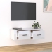 Mueble de TV colgante madera blanco brillante 80x36x25 cm