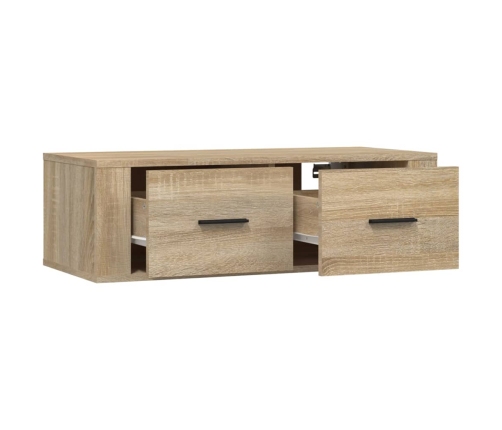 Mueble TV colgante madera contrachapada roble Sonoma 80x36x25cm