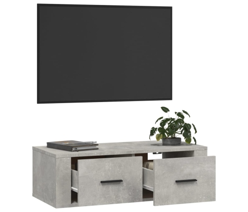 Mueble de TV colgante madera gris hormigón 80x36x25 cm