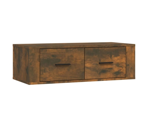 Mueble de TV colgante madera roble ahumado 80x36x25 cm