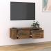 Mueble de TV colgante madera roble ahumado 80x36x25 cm