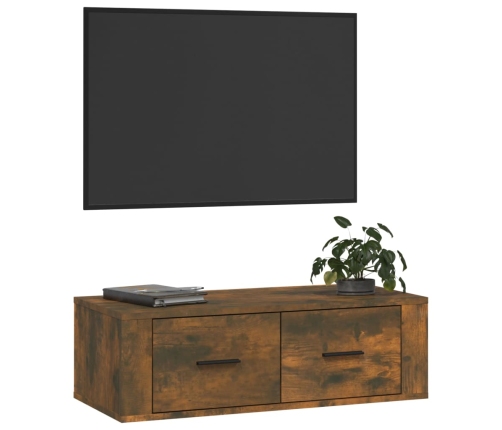 Mueble de TV colgante madera roble ahumado 80x36x25 cm