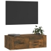 Mueble de TV colgante madera roble ahumado 80x36x25 cm