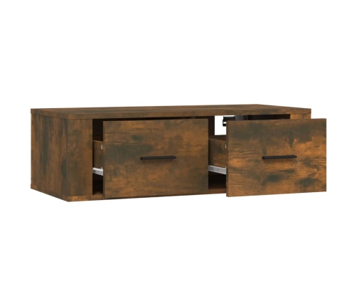 Mueble de TV colgante madera roble ahumado 80x36x25 cm