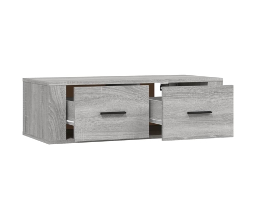 Mueble TV colgante madera contrachapada gris Sonoma 80x36x25 cm