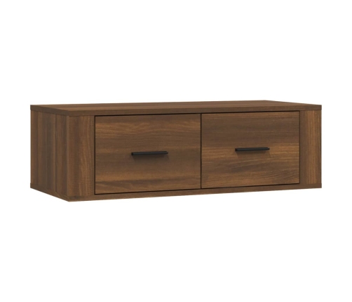 Mueble TV colgante madera contrachapada roble marrón 80x36x25cm