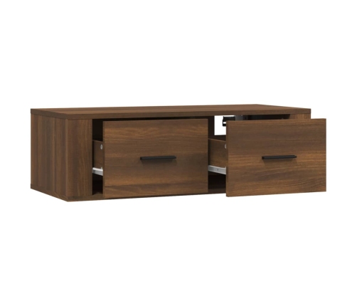 Mueble TV colgante madera contrachapada roble marrón 80x36x25cm