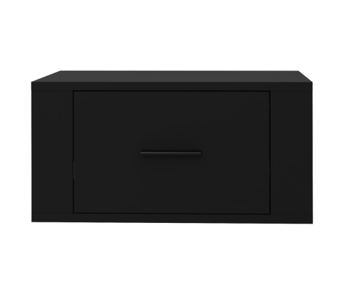 Mesita de noche de pared negro 50x36x25 cm