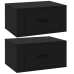 Mesitas de noche de pared 2 uds negro 50x36x25 cm