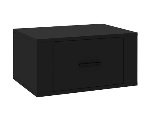 Mesitas de noche de pared 2 uds negro 50x36x25 cm