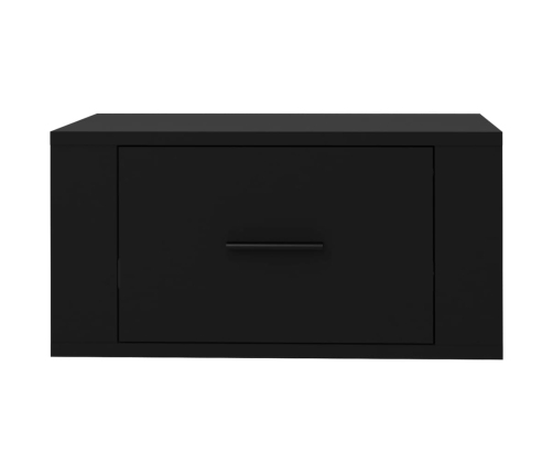 Mesitas de noche de pared 2 uds negro 50x36x25 cm