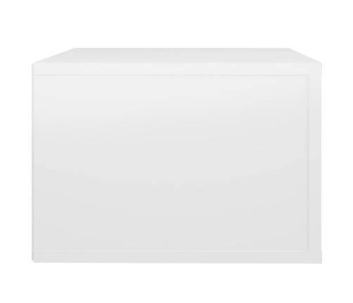 vidaXL Mesita de noche de pared blanco brillante 50x36x25 cm