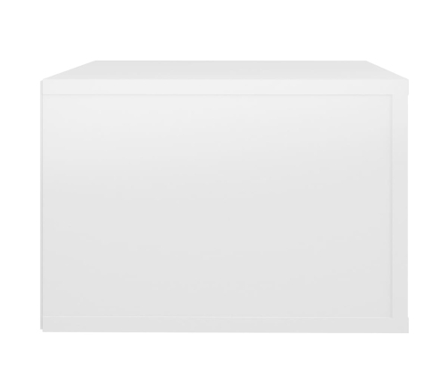 Mesitas de noche de pared 2 uds blanco brillante 50x36x25 cm