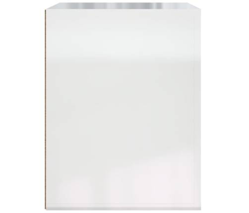 Mesita de noche de pared blanco brillante 50x36x47 cm