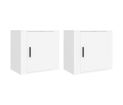 vidaXL Mesitas de noche de pared 2 uds blanco 50x30x47 cm