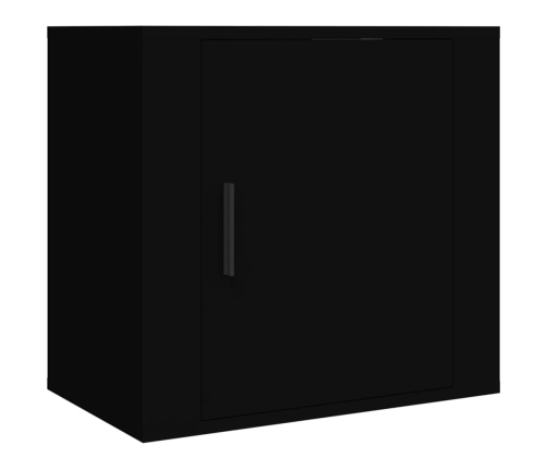 vidaXL Mesita de noche de pared negro 50x30x47 cm