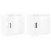 Mesitas de noche de pared 2 uds blanco brillante 50x30x47 cm