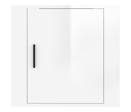 Mesitas de noche de pared 2 uds blanco brillante 50x30x47 cm