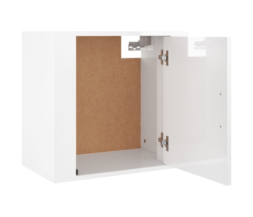 Mesitas de noche de pared 2 uds blanco brillante 50x30x47 cm