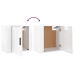 Mesitas de noche de pared 2 uds blanco brillante 50x30x47 cm