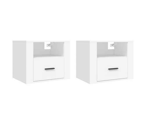 Mesitas de noche de pared 2 uds blanco 50x36x40 cm